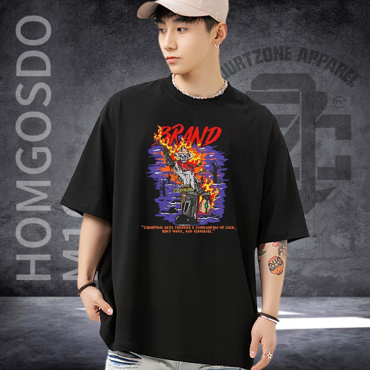 Brand Man T Shirts 230g Cotton skull Street Wear Graphic Breathable Crew Neck Men Tees 2024 Designer Tees Shirts