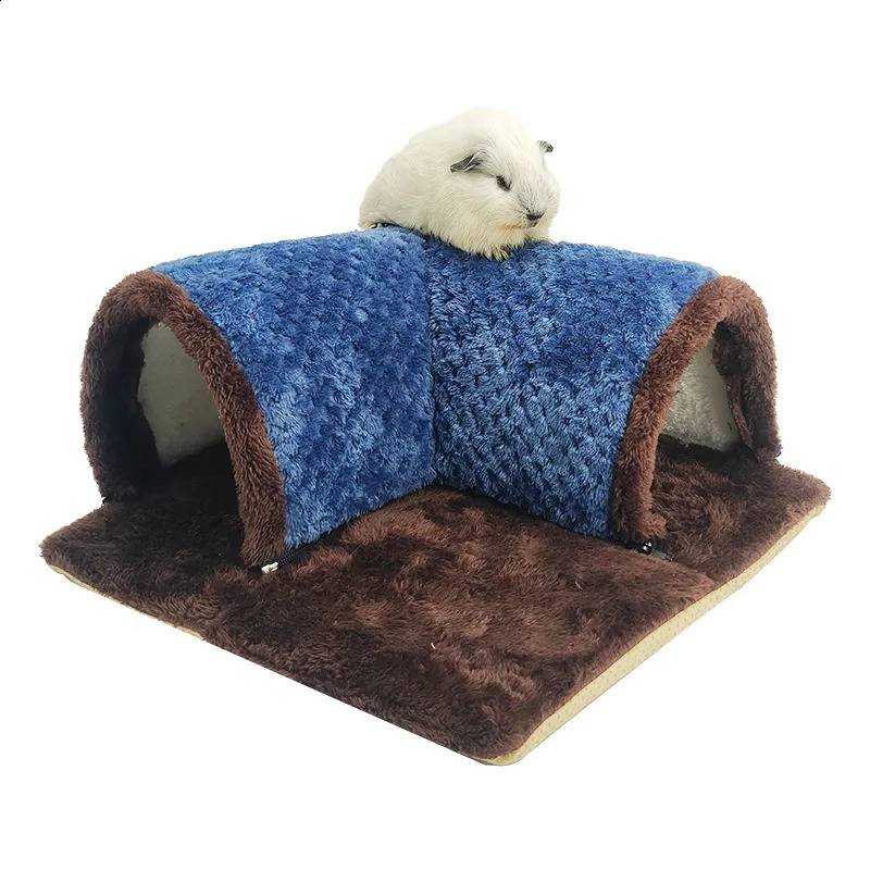 Plush Hamsters Playing Tunnels Winter Warm Cage for Guinea Pig Squirrel Rabbit Chinchilla Sugar Glider Small Pet Accessories 240824