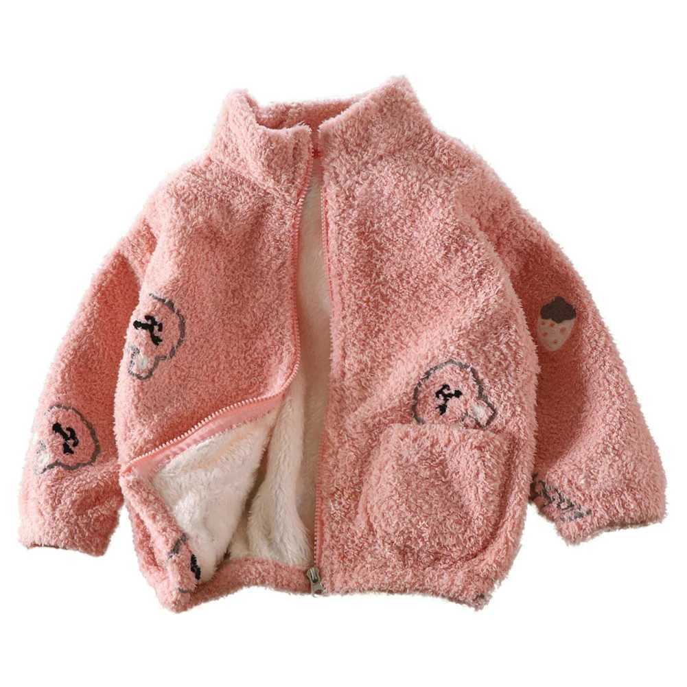 Childrens jackets for boys and girls autumn and winter clothing warm coral plush baby plush sweaters outdoor casual clothingW240824
