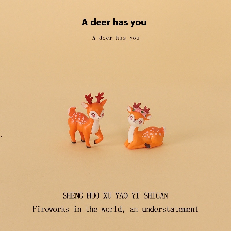 Decorative ed Deer Animal Figurine Fun Toy-Like Object for Home Interior Design and Workplace Accents
