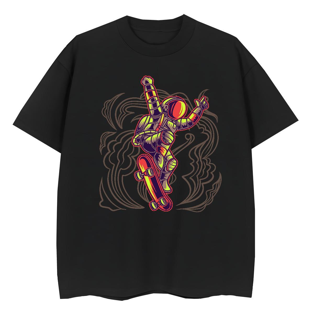 Wholesale Couples T Shirts 100% Cotton 230g universe Sports Street Wear Women T Shirts Short sleeve Soft Plus Size Cartoon Top Shirts