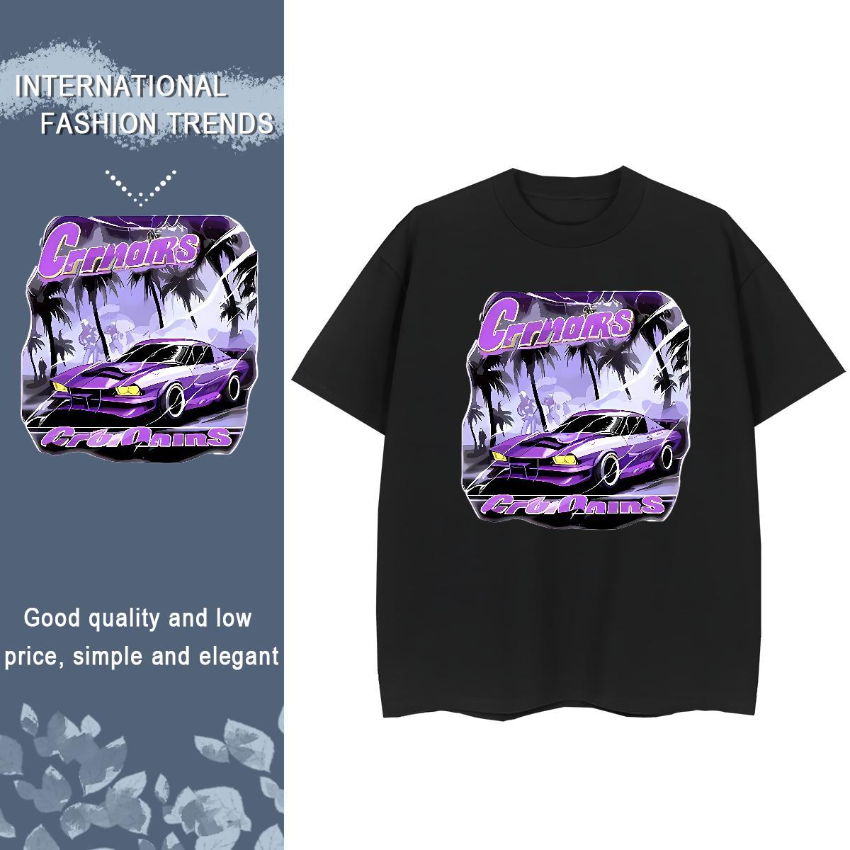 Designer T Shirt For Man 230g 100% Cotton car Spring Summer Cartoon Printing L-4XL Crew Neck Mens Tshirts 2024 Summer Tops Tees