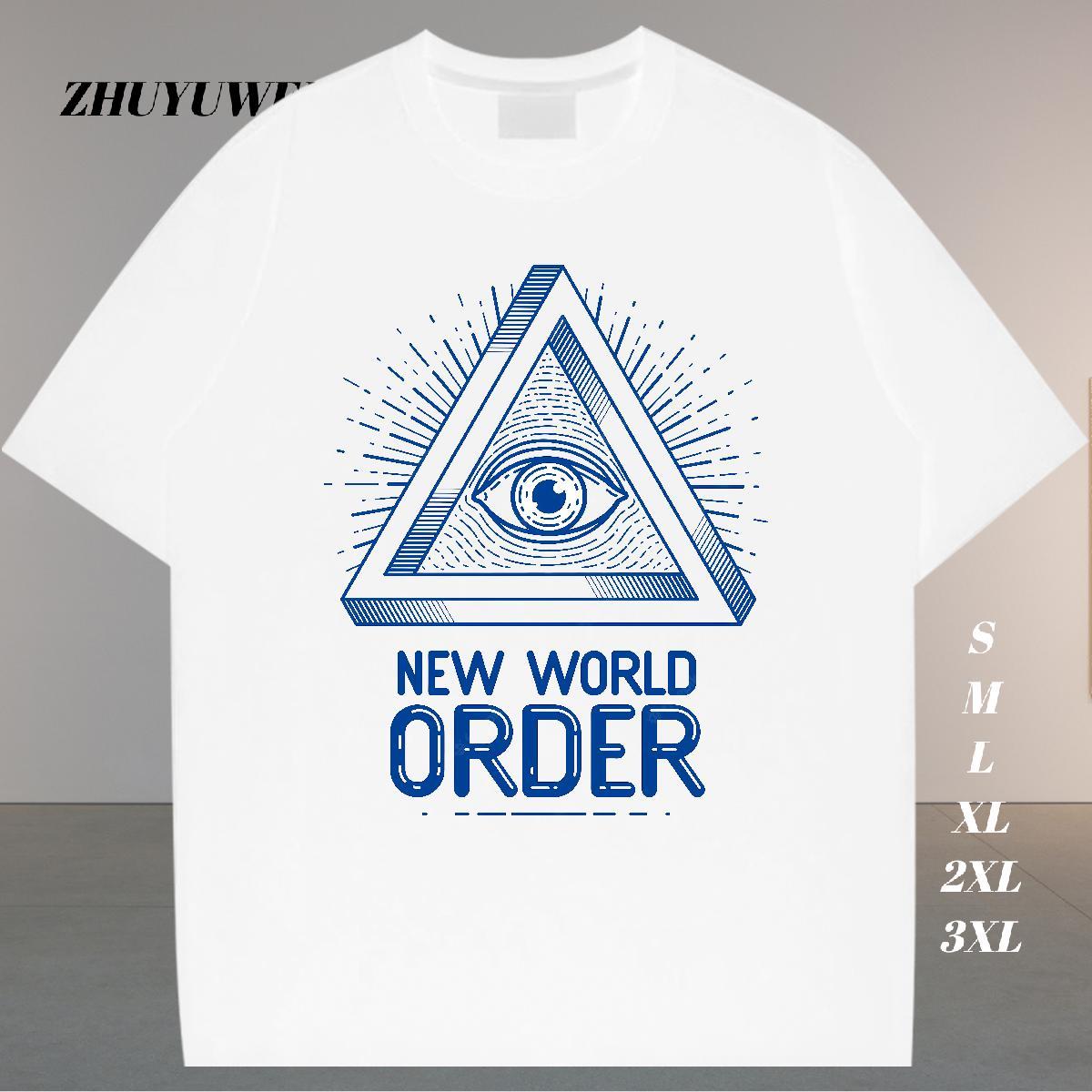 Loose Mens T Shirts 230g 100% Cotton eye of the devil Street Casual Custom Printed Breathable Short Sleeve Men Tshirts 2024 Tops