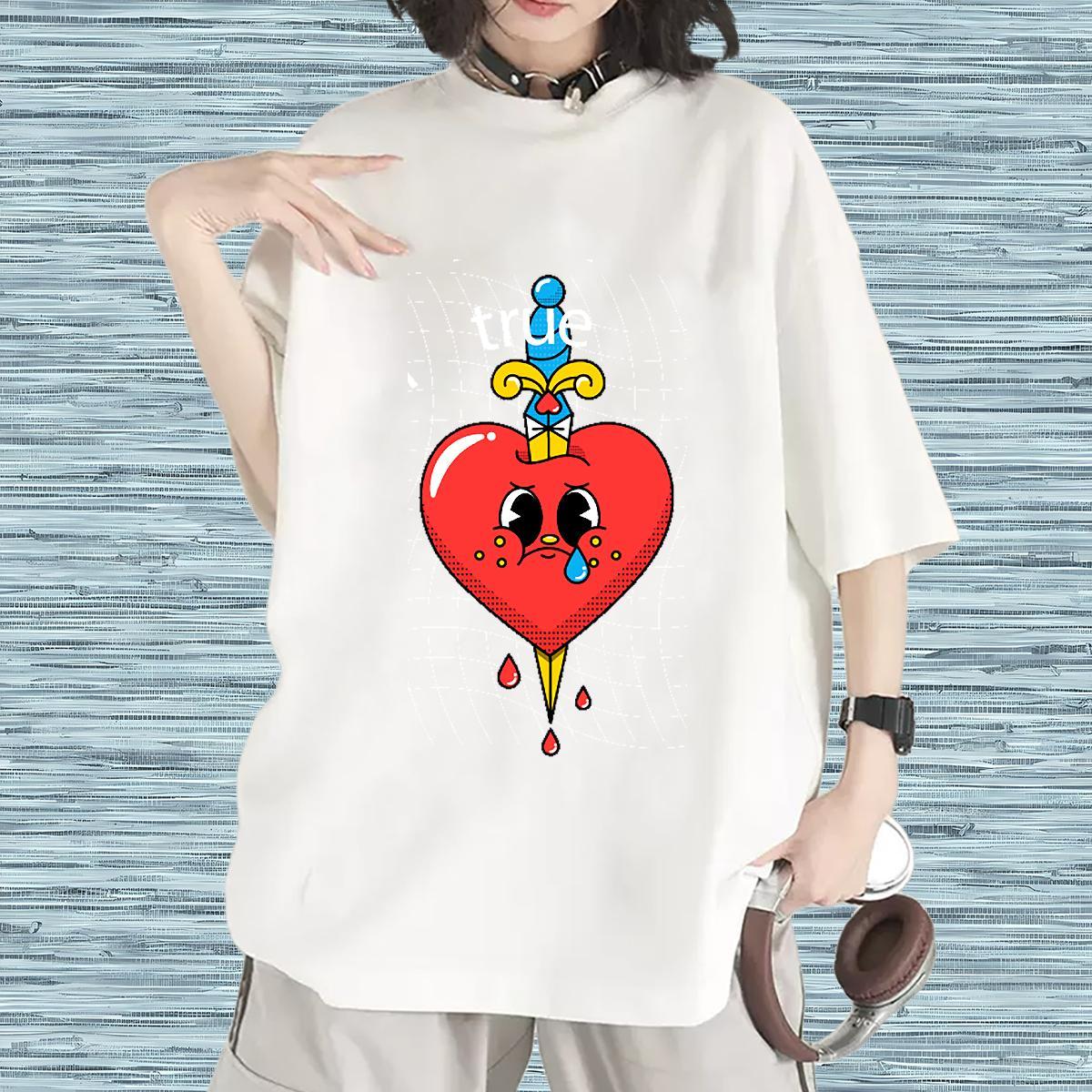 5A Lady T shirt 230g Pure Cotton icon Hip Hop Street Women T Shirts Short Sleeve O-Neck DIY Logo Polos