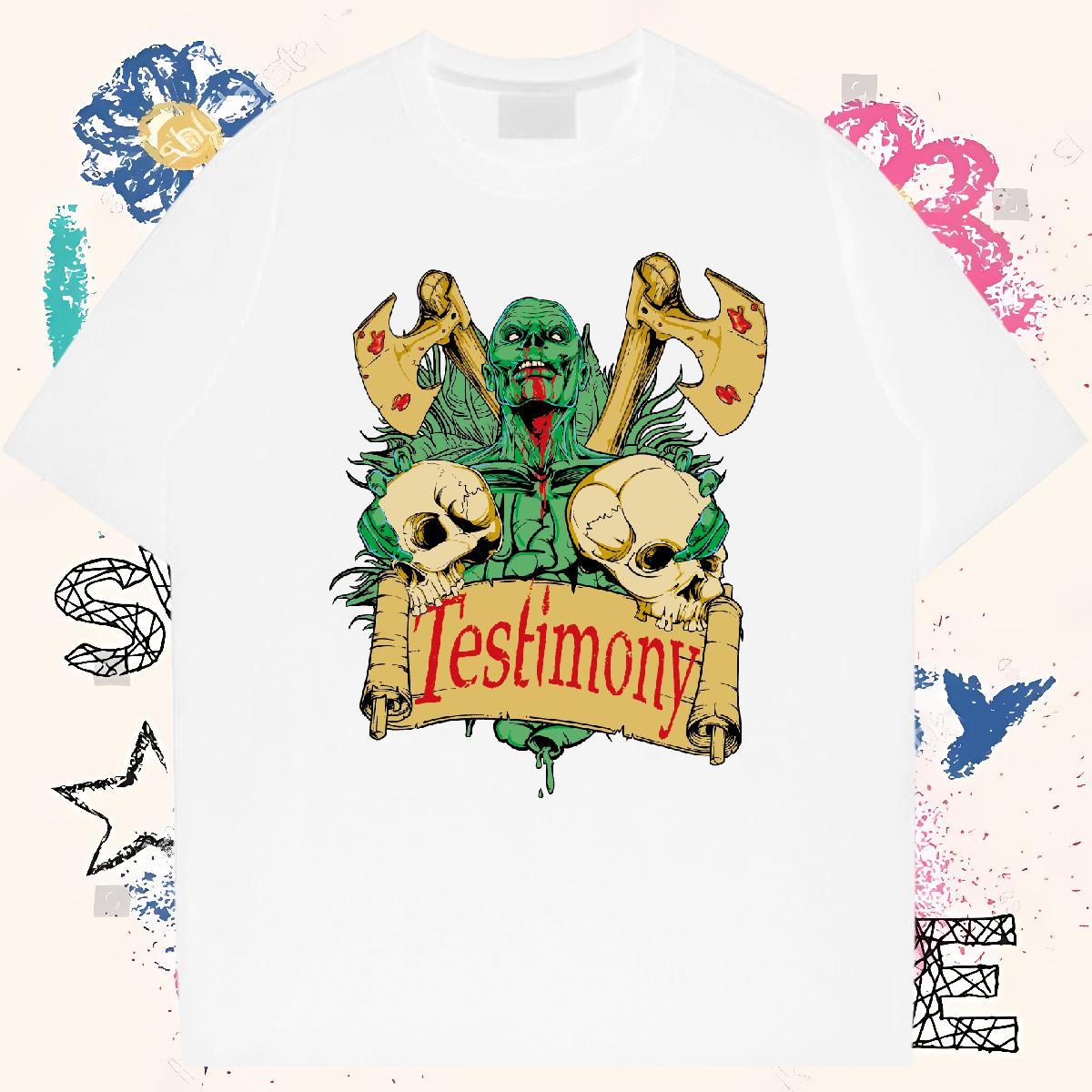 Brand T-Shirts for Men 230g 100% Cotton skull Daily Wear Black White Breathable Men Clothes T-Shirt DIY Tee Shirt