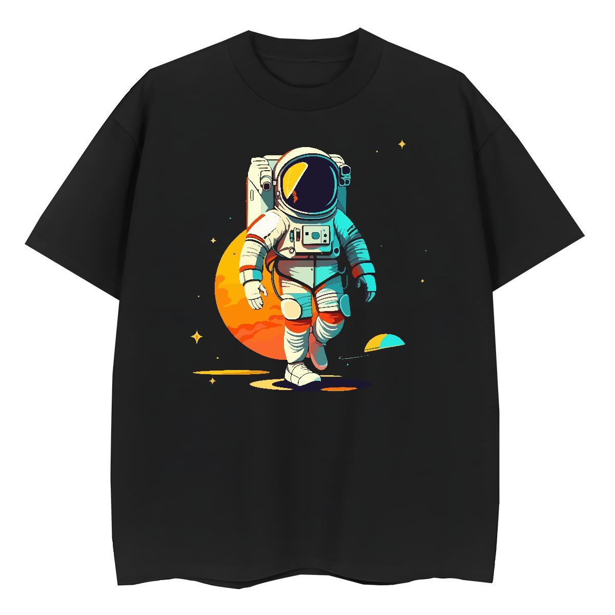 Loose fit Women Tshirts 230g 100% Cotton universe Casual Sport T shirt Short sleeve Soft White Plus Size Tee Shirt