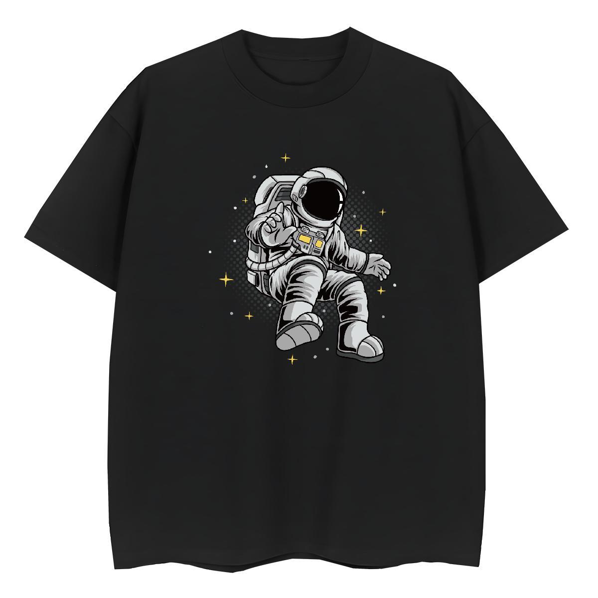5A Lady T shirt 100% Cotton 230g cosmonaut Street Women T Shirts Round Neck Short Sleeve Skull Tees