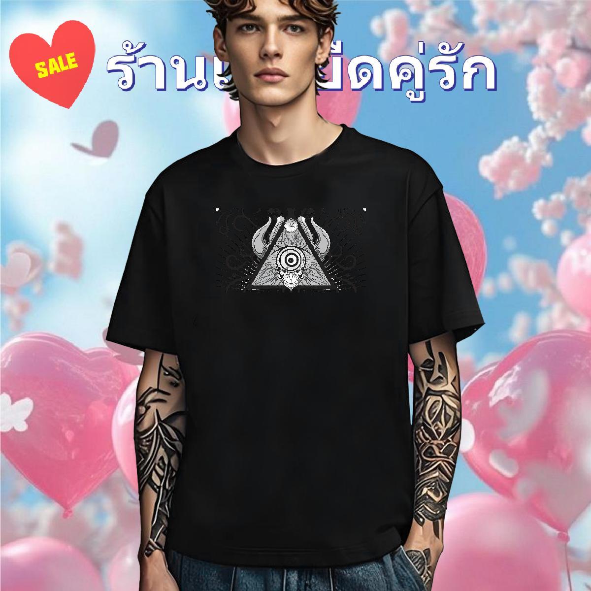 Unisex T-Shirts for Men 230g Cotton eye of the devil Casual Daily Wear Customized Print Short Sleeve O-Neck Couples T Shirts Fashion New Top Tees