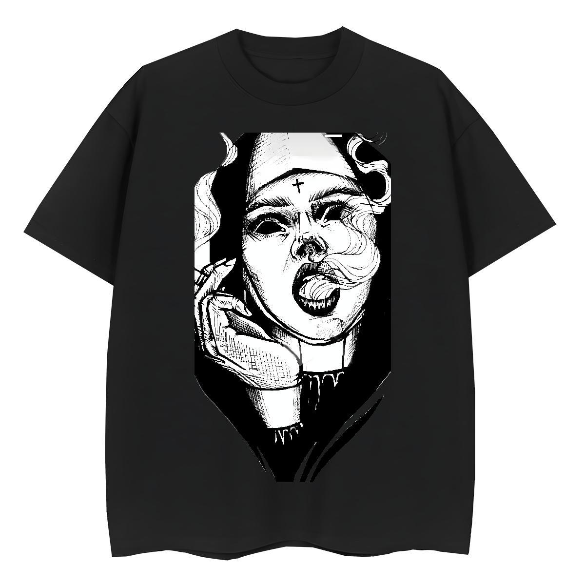 Loose Lady T shirt 230g 100% Cotton nun Street Wear T Shirts Women Crew Neck Breathable Custom Print Oversized Tees Shirts
