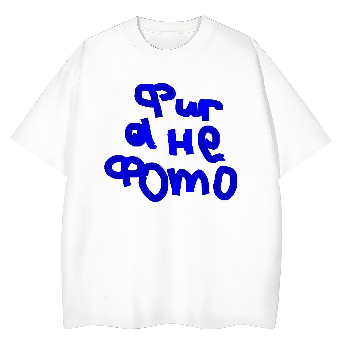 Popular T Shirts Men 230g 100% Cotton blue Hip Hop Street Plus Size Cartoon Crew Neck Men Tees Designer Tees Shirts