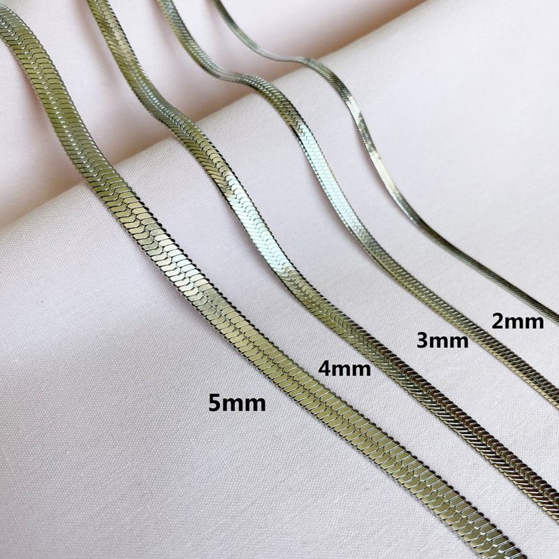 Chains Uni Snake Chain Women Necklace Choker Stainless Steel Herringbone Gold Color Necklaces For Jewelry 50Cm Drop Delivery Pendants Otmvu