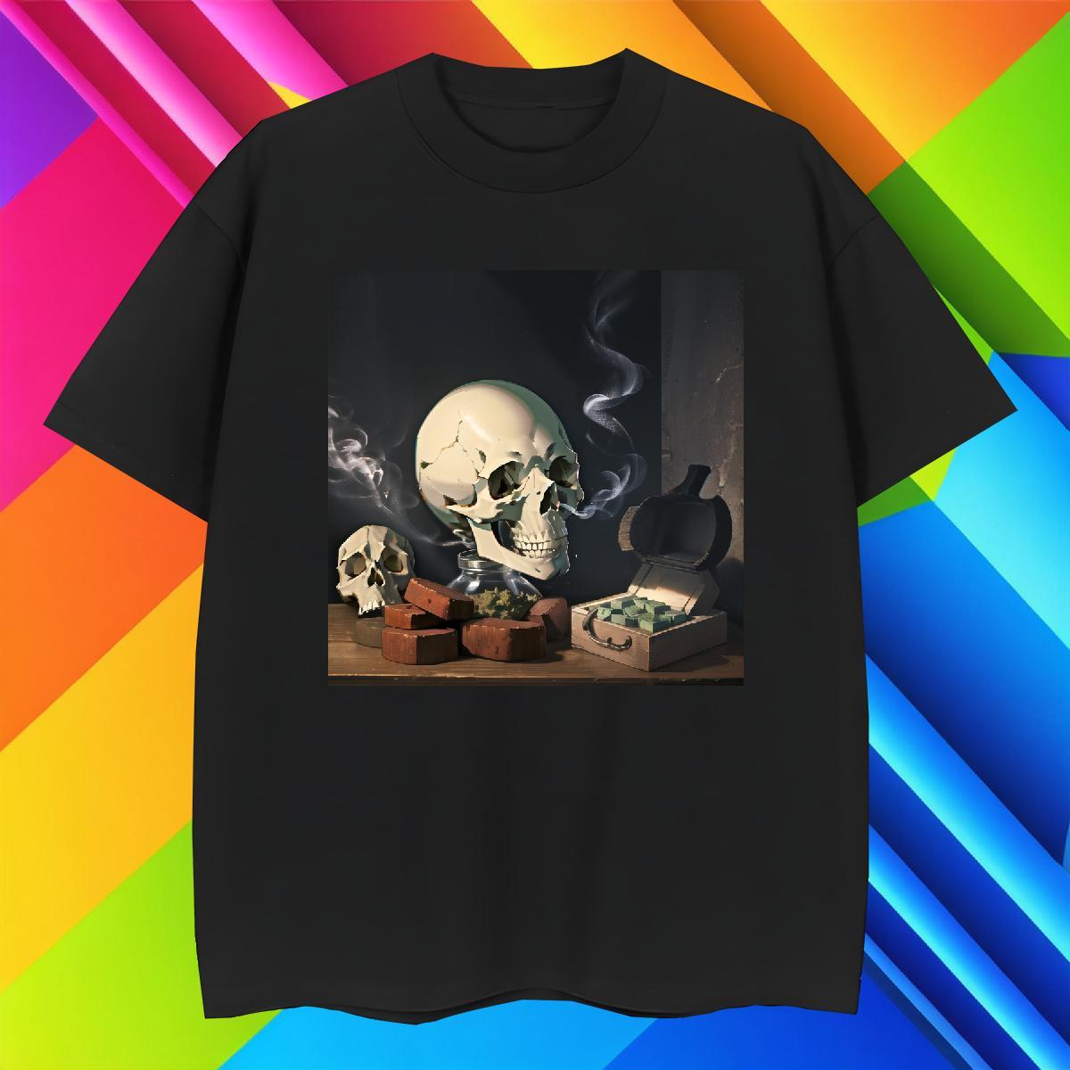 Popular Man T Shirts 230g 100% Cotton skull Street DIY Crew Neck Breathable Men Tshirts Fashion Designer Tops Tees