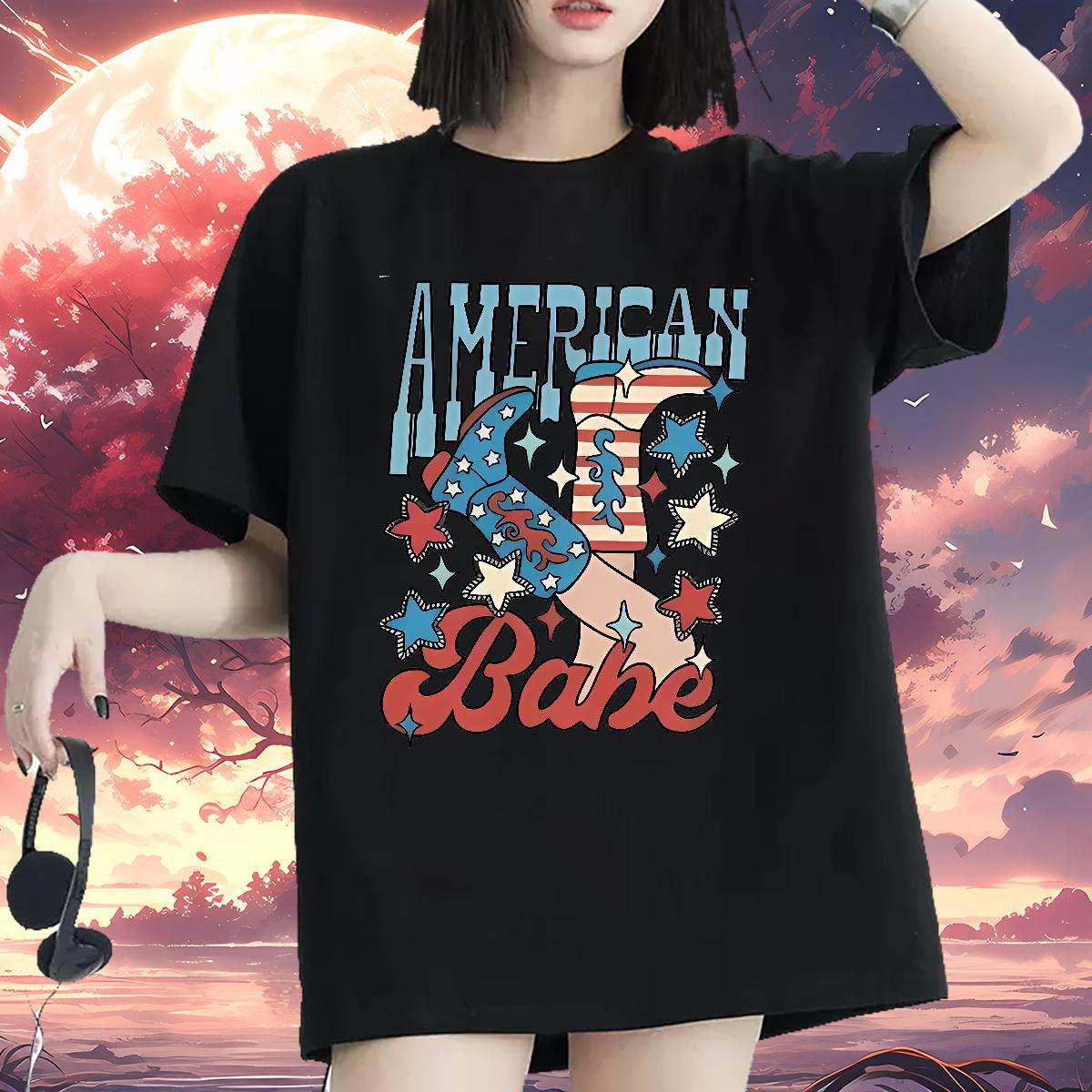 Unisex Tshirt for Man Woman 230g Pure Cotton USA Daily Outfit T-Shirts for Women Breathable Short Sleeve Floral Print Clothes Shirt