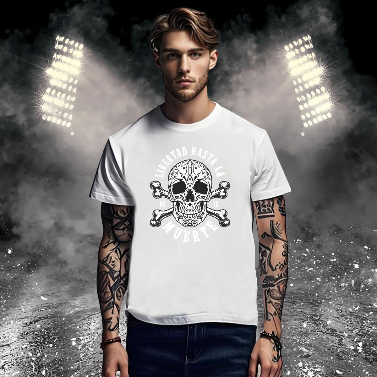 Soft T Shirt For Man 230g 100% Cotton skull Sport Graphic Breathable Soft Tshirts 2024 DIY Tees Shirts