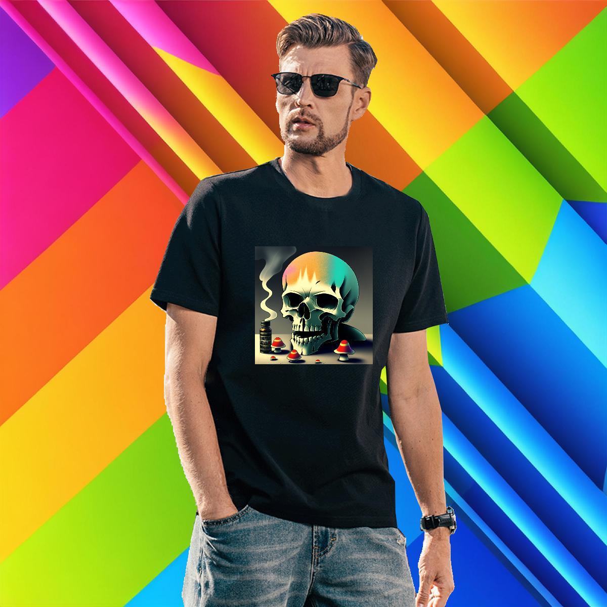 Unisex T Shirts Men 100% Cotton 230g skull Casual Plus Size Custom Short Sleeve Soft Mens Tshirts Fashion Designer Tops Tees