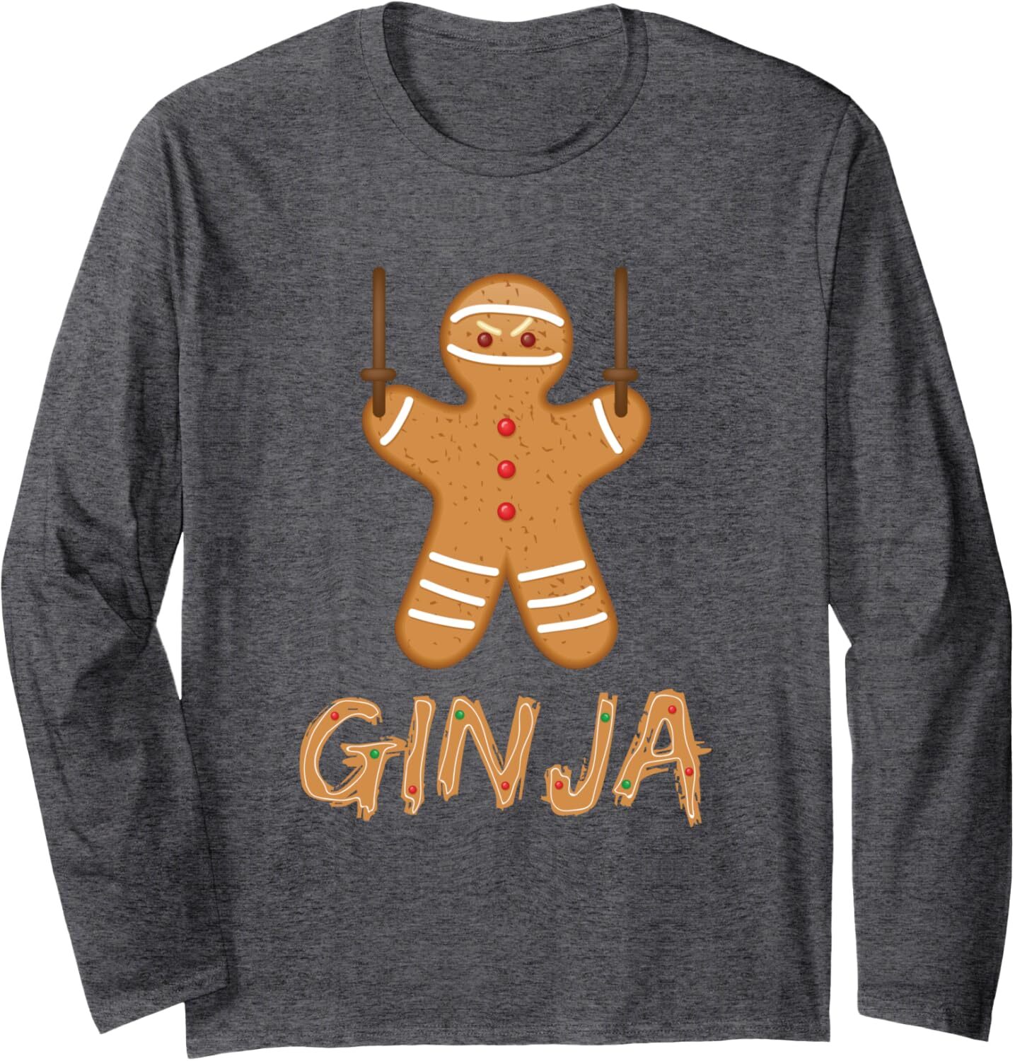 Long Sleeve Shirts for Men sweatshirt Ginja Funny Ginger Cookie Ninja Christmas Cartoon Cookie Long Sleeve Tee Streetwear Casual tops clothes
