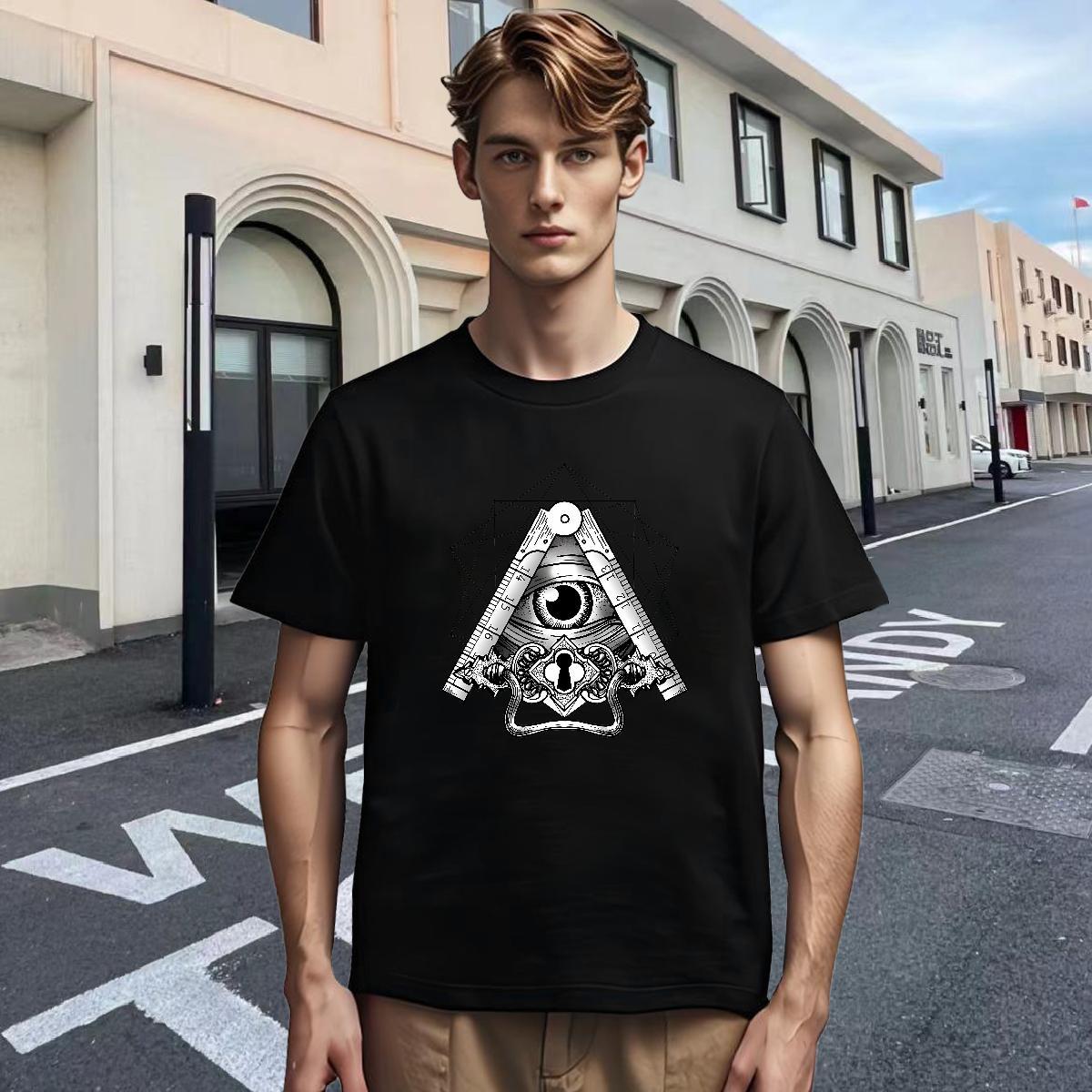 Designer Men T Shirts 230g Cotton eye of the devil Street wear Hip Hop Skull Breathable Mens Tshirts 2024 DIY Polos