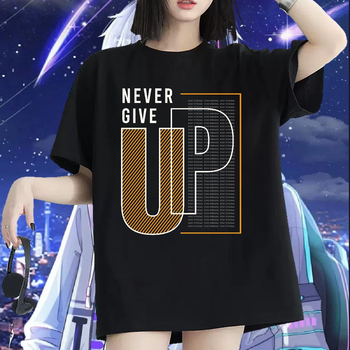 Comfortable Womens Tshirts 230g 100% Cotton letter Street T-Shirts for Women Breathable Soft Custom Print Oversized Clothes
