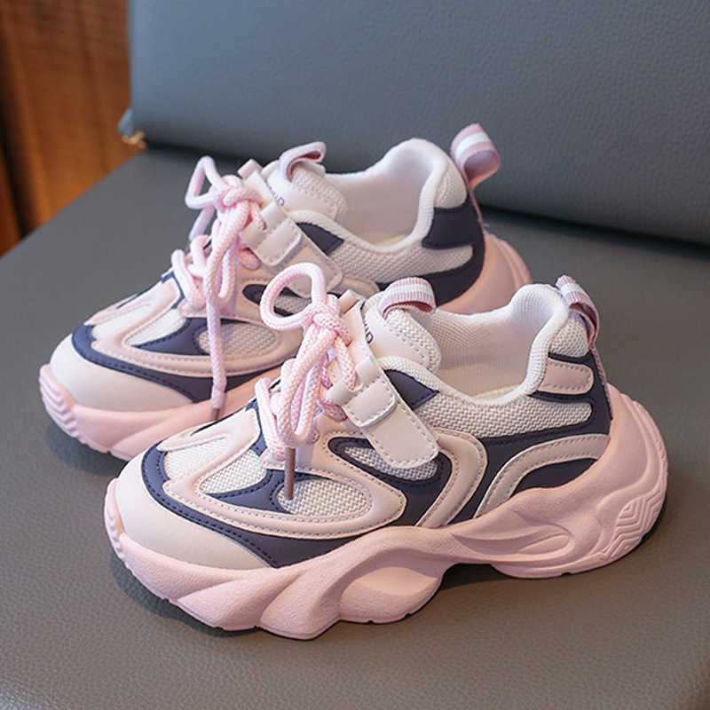 Athletic Outdoor 3-12-year-old girls double mesh breathable sports soft soled childrens running casual student dad shoes trendy C260130