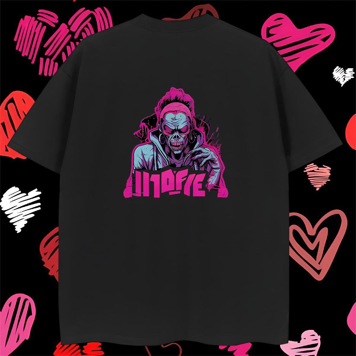 Unisex Mens T Shirts 230g Cotton skull Casual Daily Wear Custom Cartoon Crew Neck Men Clothes T-Shirt Brand Tshirts