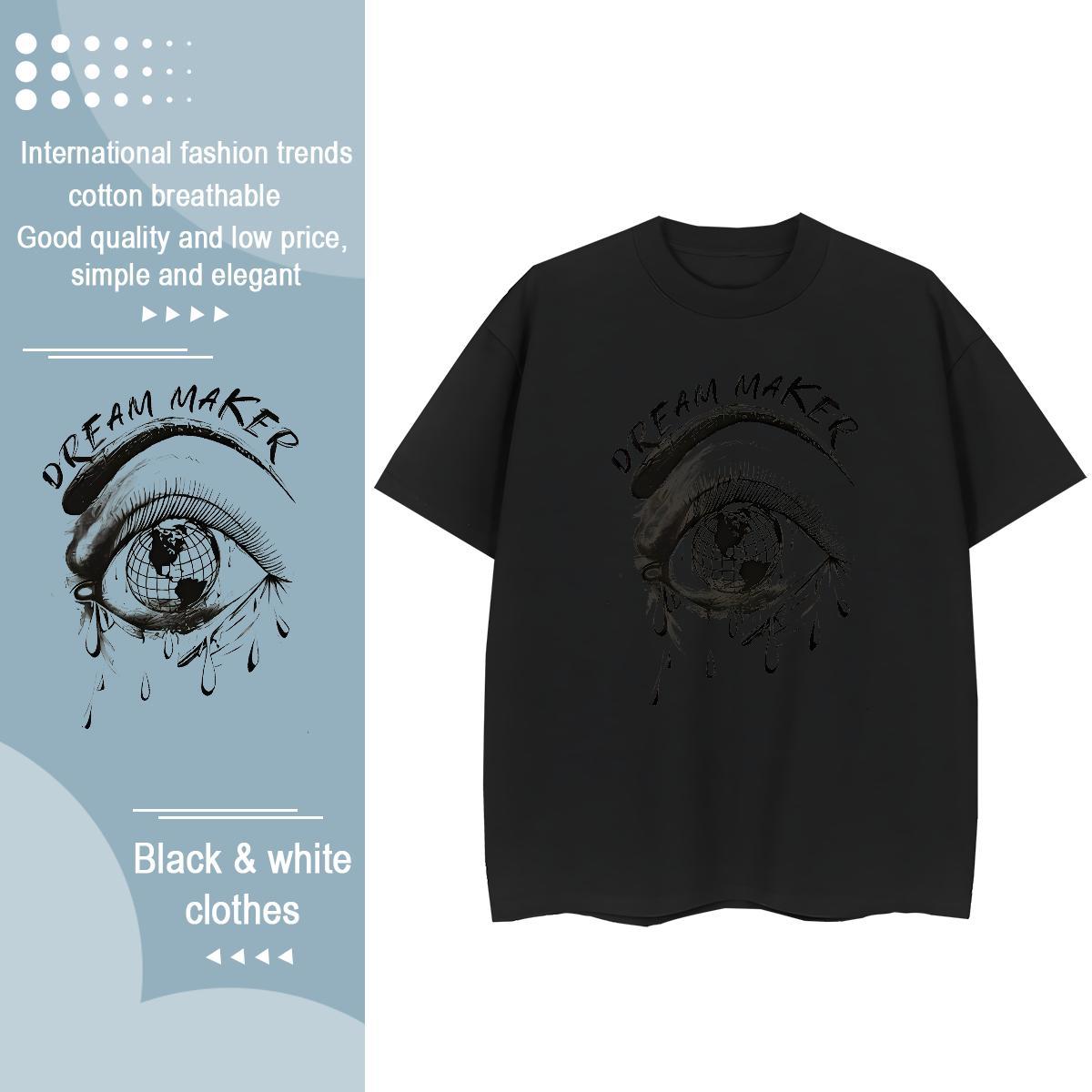 Loose fit Women Tees 230g Pure Cotton icon Casual T-Shirts for Women Breathable Soft Graphic Clothes