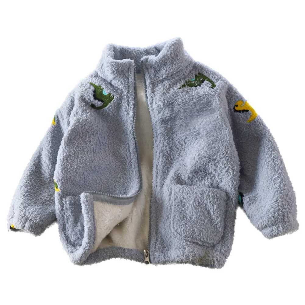 Childrens jackets for boys and girls autumn and winter clothing warm coral plush baby plush sweaters outdoor casual clothingW240824