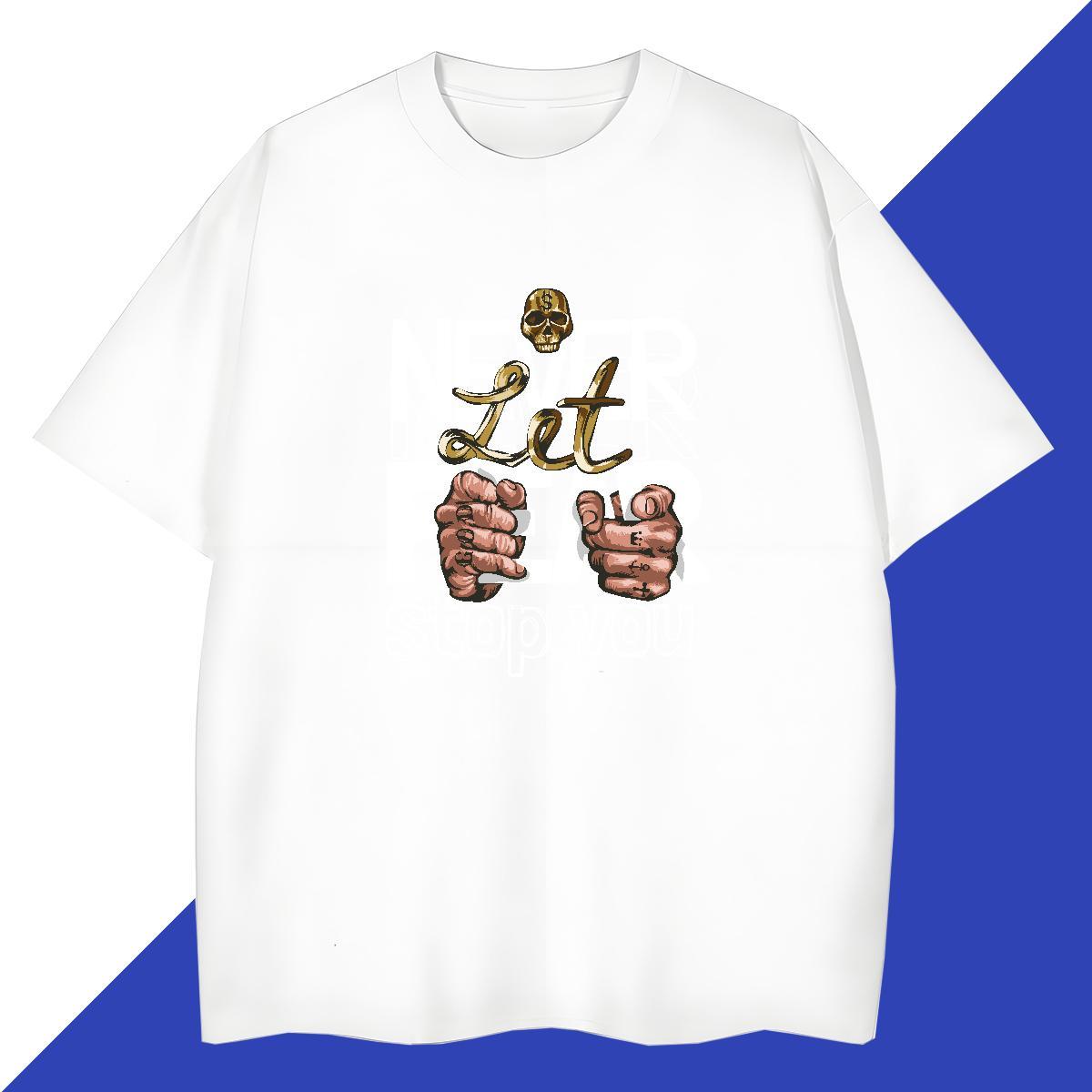 Loose Fit T Shirt For Man 100% Cotton 230g hand- Casual Customized Print Breathable Soft Men Tshirts 2024 New Tops