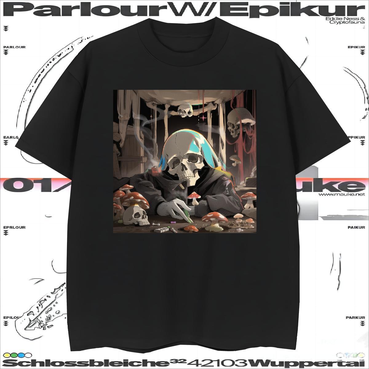 Loose Fit T Shirts Men 100% Cotton 230g skull Hip Hop Street Plus Size Custom Breathable Short Sleeve Mens Tshirts 2024 New Top Tees