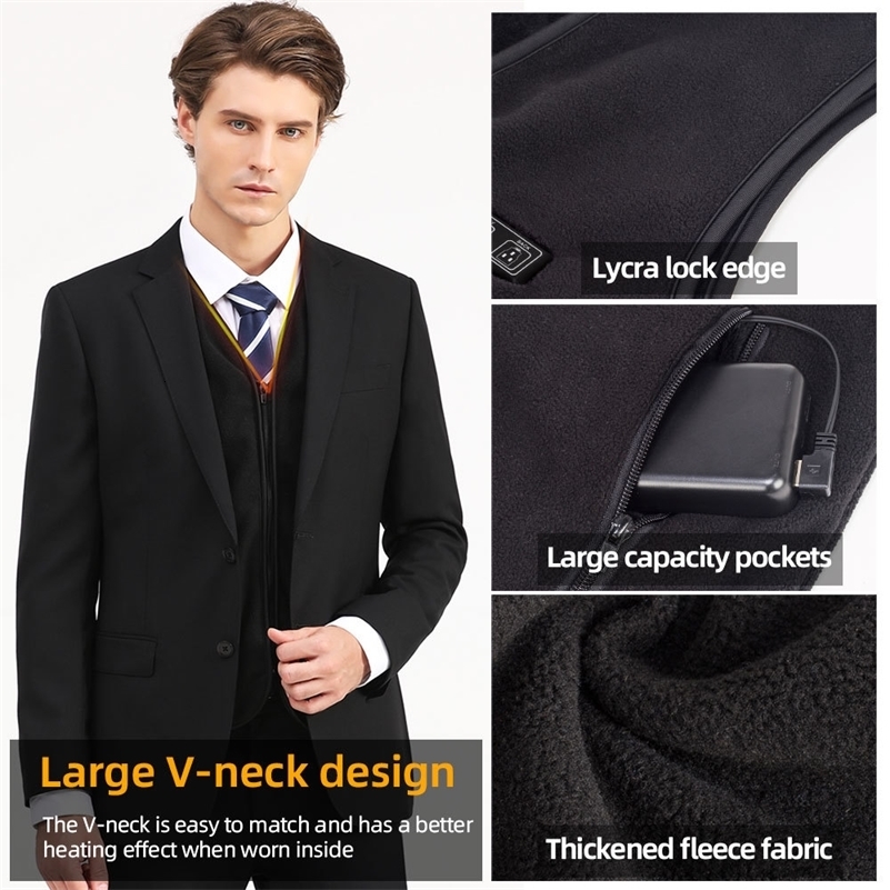 10 Areas Heated Vest Men Women Usb Electric Self Heating Vest Warming Waistcoat Heated Jacket Washable Thermal Heated Clothes 240824