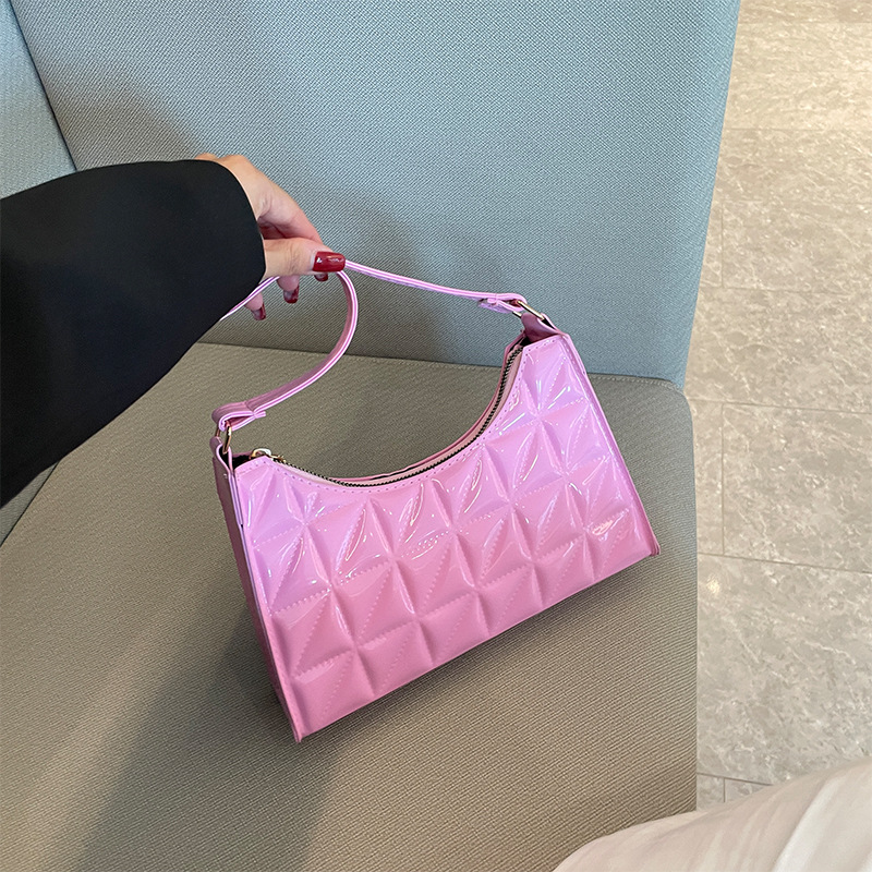 Lacquered One-Shoulder Underarm Fashion Handbag