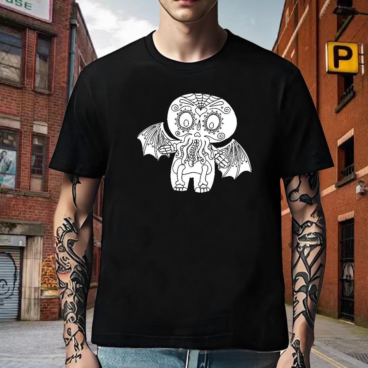Free Shipping Mens T Shirts 100% Cotton 230g skull Sports Casual Skull Round Neck Short Sleeve Mens Tshirts 2024 DIY Polos