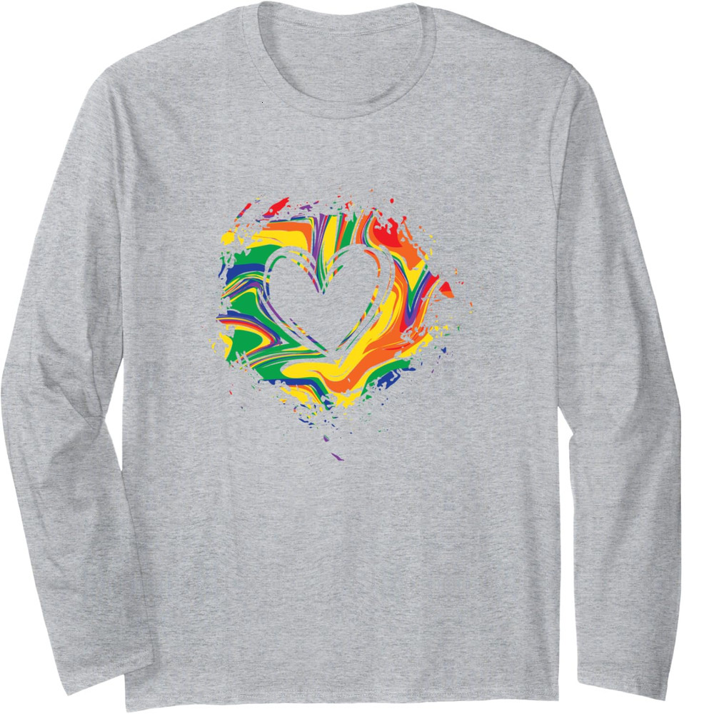 Long Sleeve Shirts for Men sweatshirt Art Heart Shape Art Lover Cool Design Funny Gift Long Sleeve Tee Streetwear Casual tops clothes