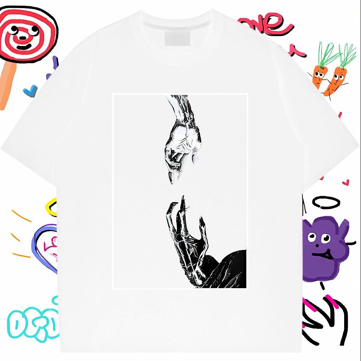 Classic T shirt 230g Cotton skull Beach Customized Round Neck Short Sleeve Men Clothes T-Shirt Classic Casual Polos