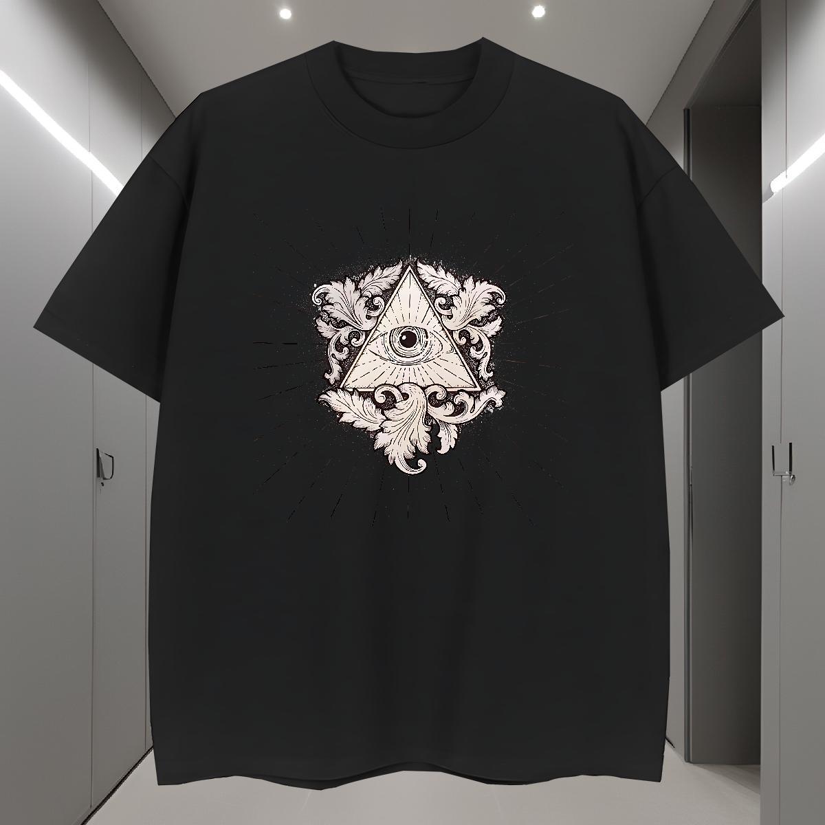 Comfortable Men T Shirts 100% Cotton 230g eye of the devil Casual Beach Customized Round Neck Short Sleeve Men Tshirts Stylist Tops Tees