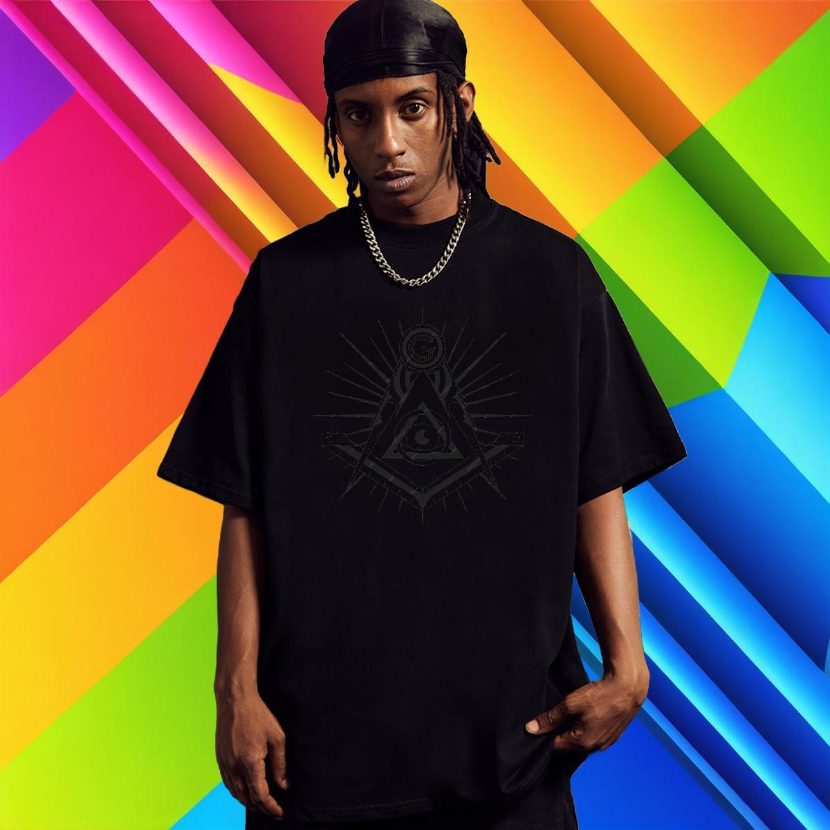 High Quality Mens T Shirts 230g Pure Cotton eye of the devil Daily Wear DIY Logo Oversized Crew Neck Tshirts Brand Tees