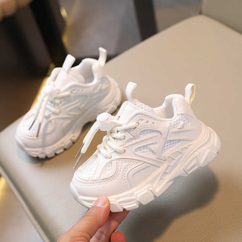 Athletic Outdoor Childrens running boys dad double mesh sports breathable white casual shoes 2023 autumn new item C260130
