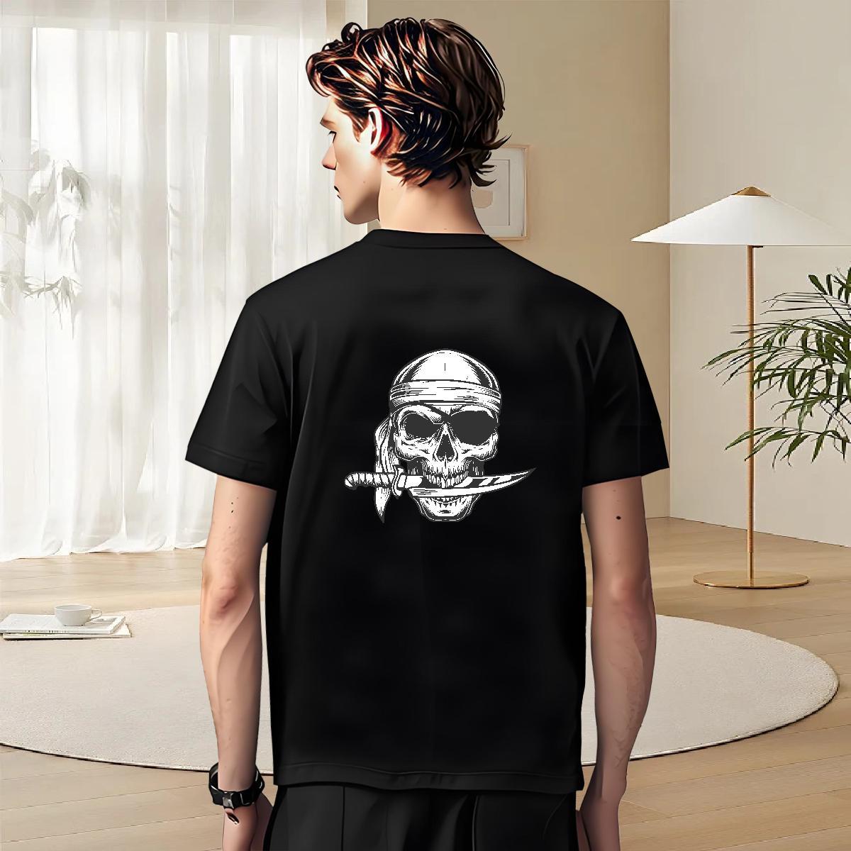 Designer T Shirts Men 230g Pure Cotton skull Hip Hop Street Skull Breathable Couples T Shirts New Tops