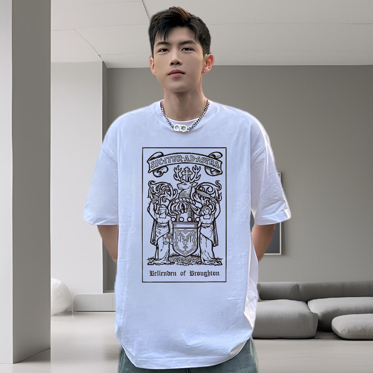 Cool Men T Shirts 100% Cotton 230g The Cross Hip Hop Street Anime Crew Neck Couples T Shirts 2024 DIY Tees