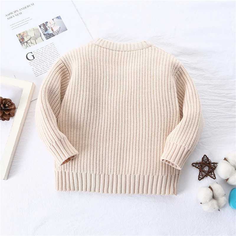 2024 New Childrens Soft Sweater Knitted Baby Boys and Girls Knitted Clothing Spring and Autumn Childrens Long Sleeve Pullover Top 0-6 YearsW240824
