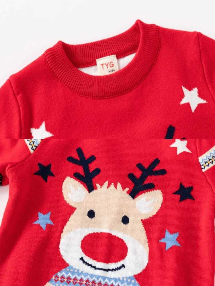 Childrens sweaters with cartoon deer print casual loose zipper knitting childrens girls and boys sweaters Christmas party costumes New Years giftsW240