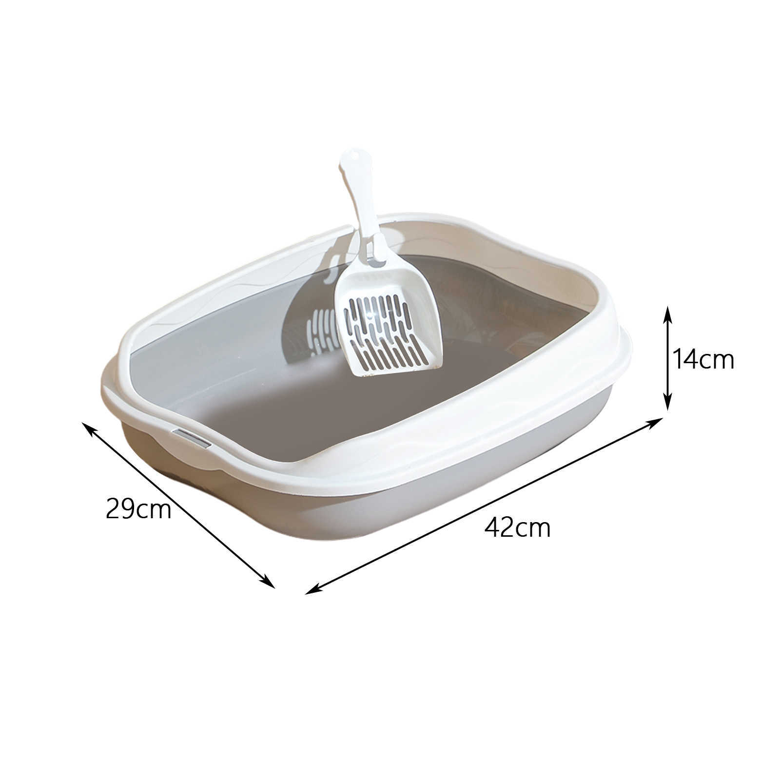 Ultra stainless steel with high wall shell XL Litter Box suitable for large and multifunctional Cat beddingX240727