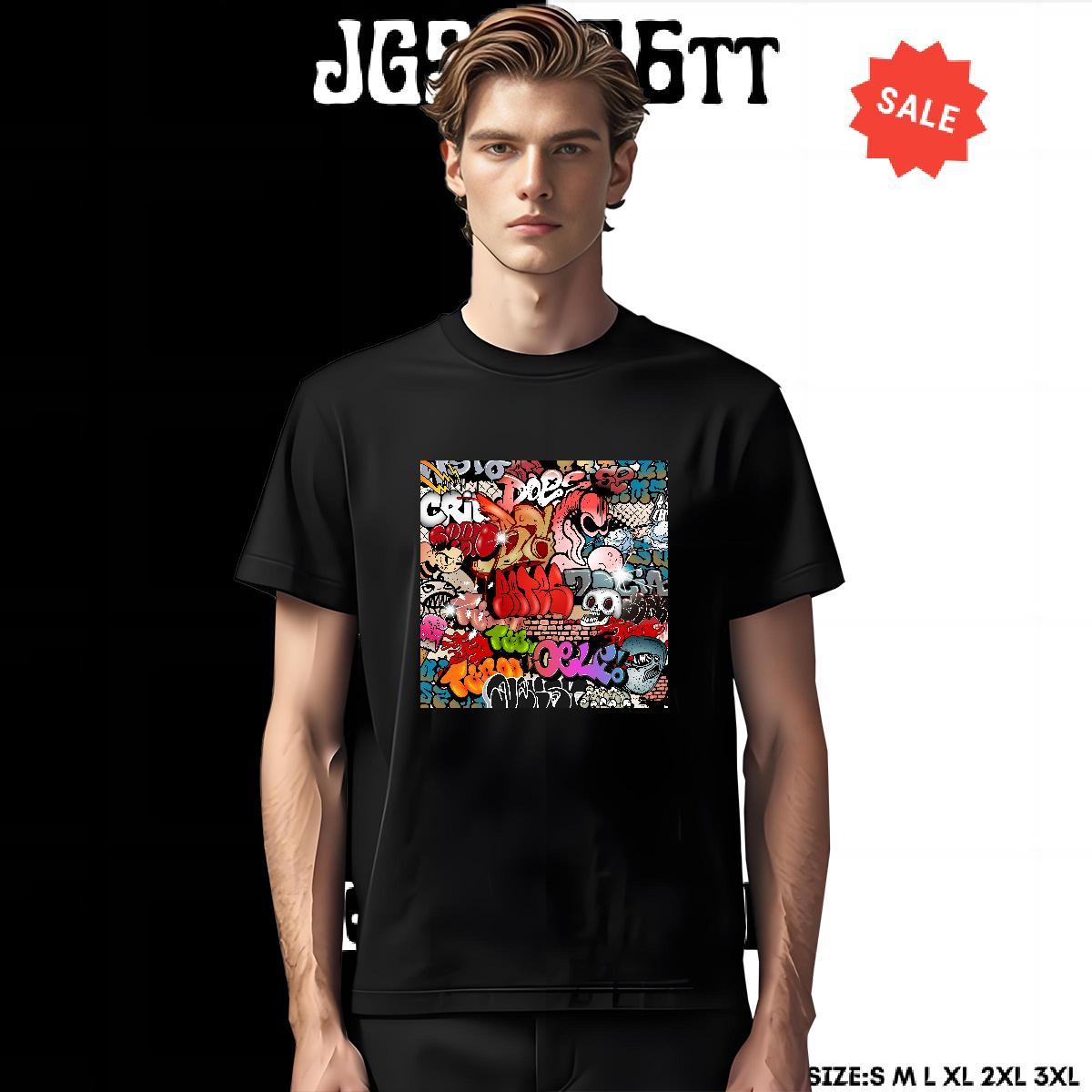 Loose Fit T shirt 230g Pure Cotton skull Home Outdoor Black Oversized Short Sleeve Soft Mens Tshirts 2024 DIY Clothings