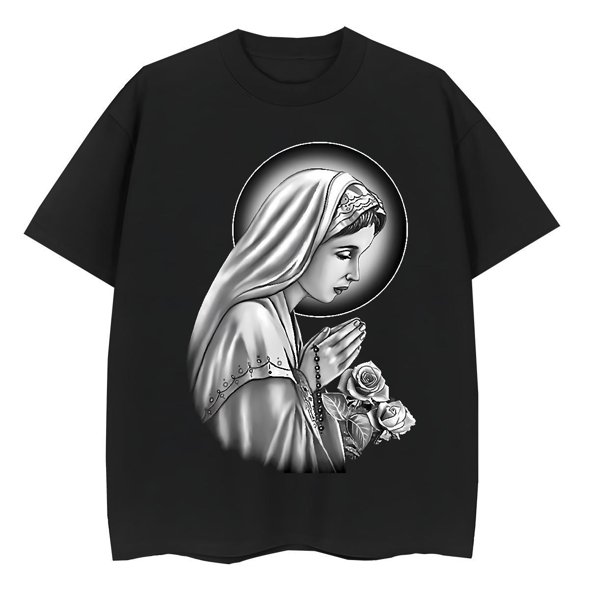 Brand Womens Tshirts 230g 100% Cotton nun Casual Beach T shirt Crew Neck Breathable Custom Print Oversized Clothes