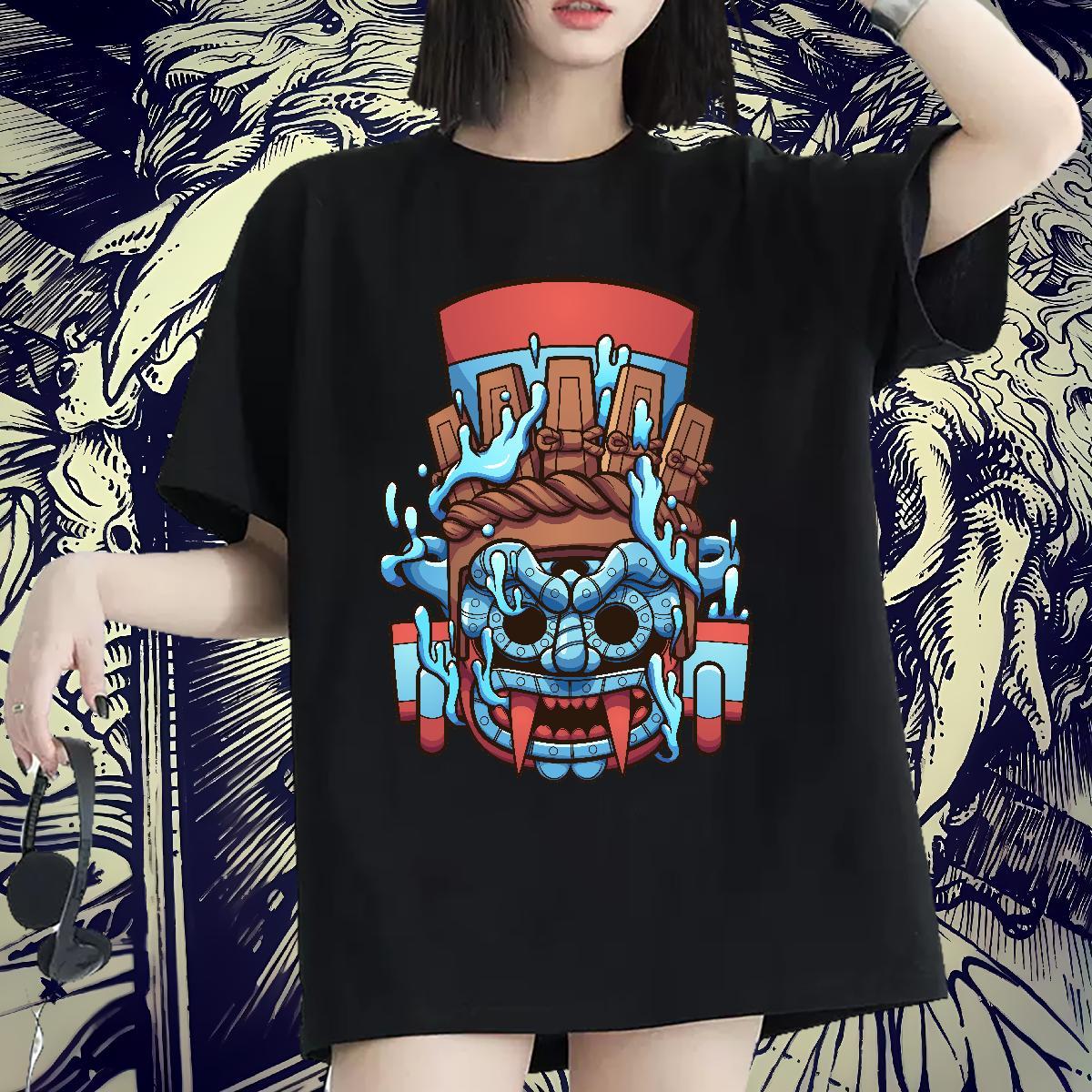 High quality Unisex Tshirts 230g Pure Cotton scare Home Outdoor Woman T Shirts Breathable Graphic Top Shirts