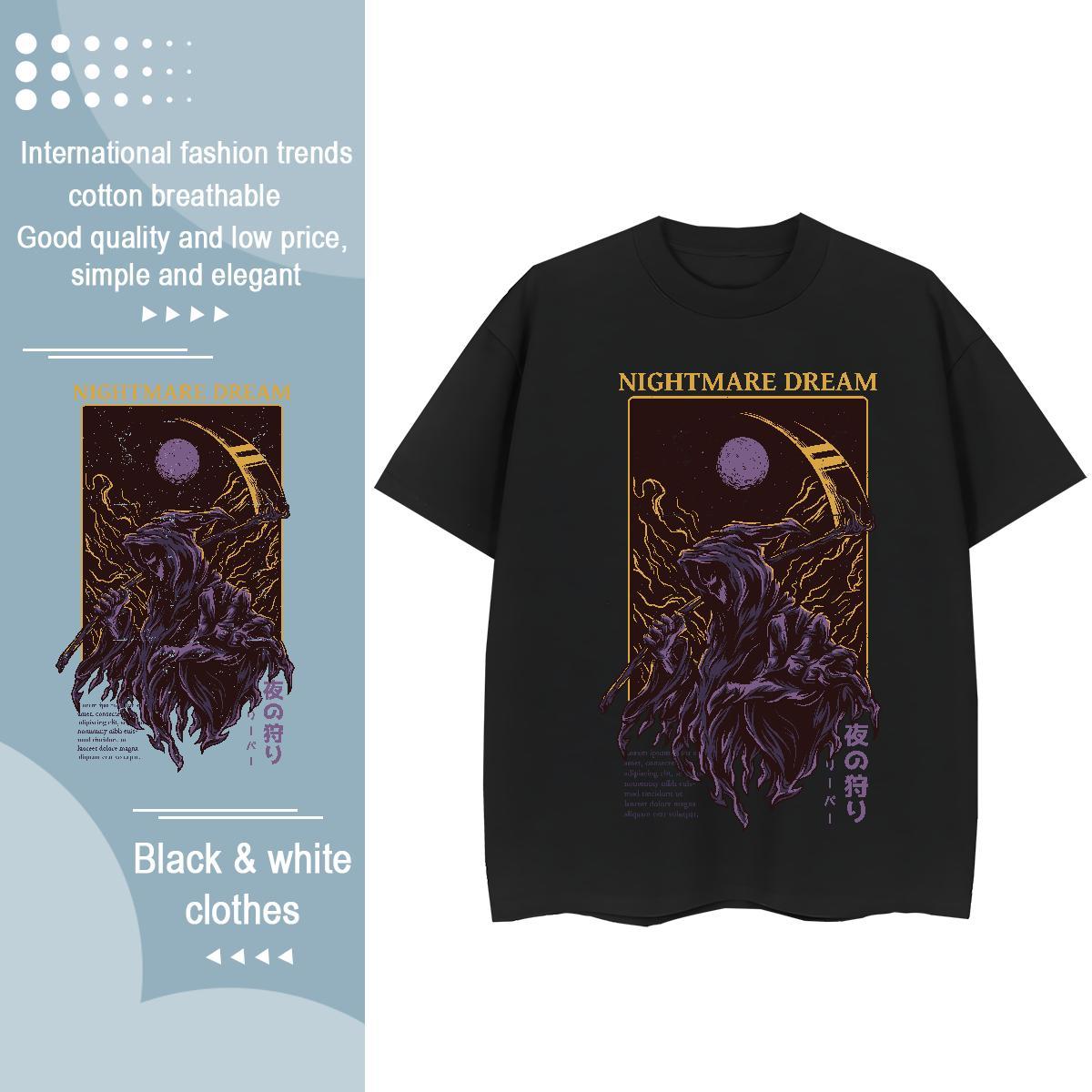 Free Shipping Unisex Tshirts 230g 100% Cotton cartoon Outdoor T shirt Crew Neck Breathable DIY Logo Clothings