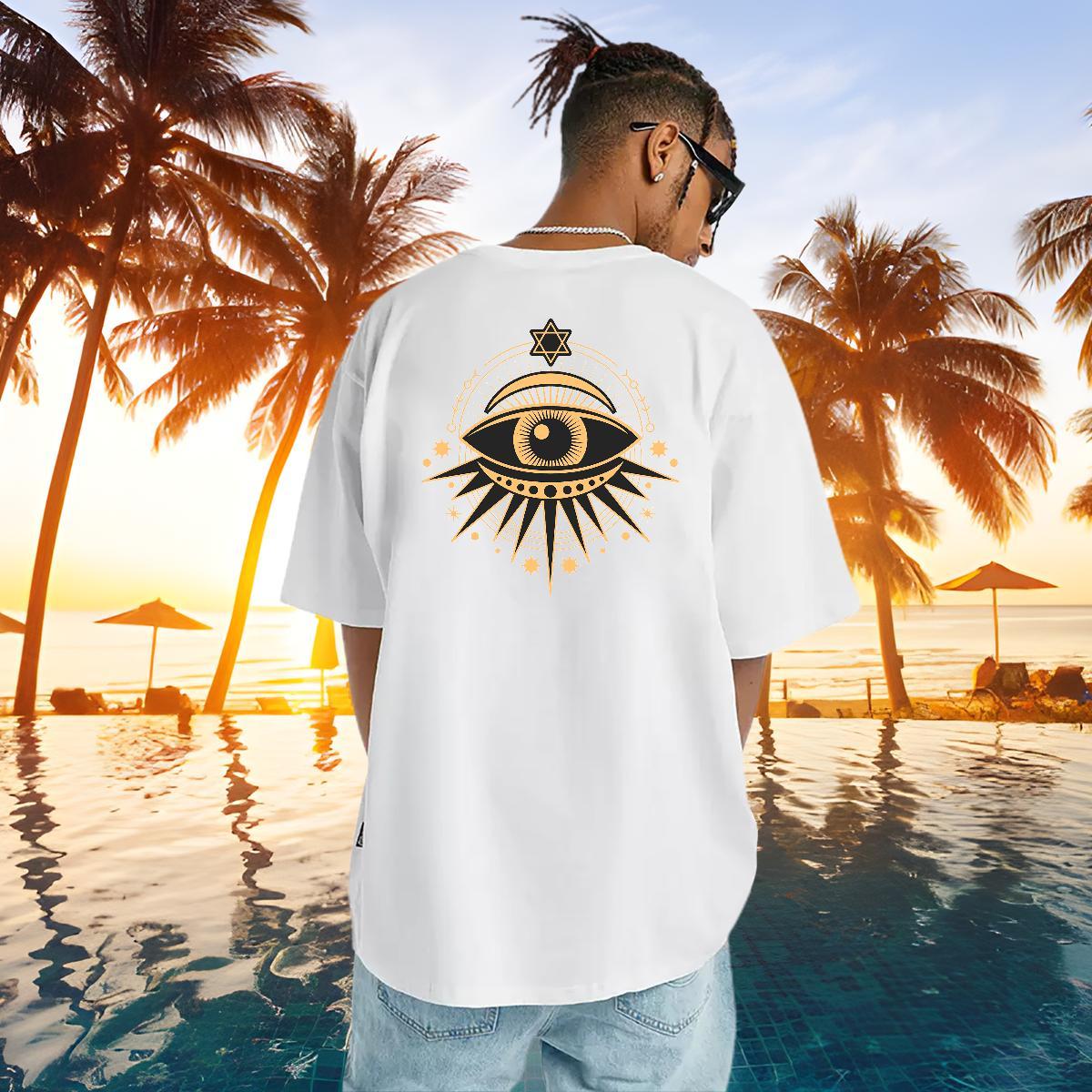 Classic Mens T Shirts 100% Cotton 230g eyes Anime Printing Street Plus Size Custom Breathable Men Tops Tees Free Shipping Tee Shirt