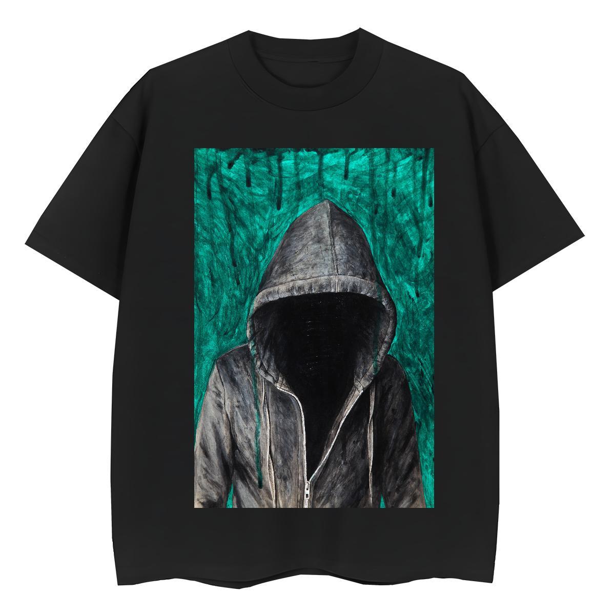TOP Quality Men T Shirts 230g 100% Cotton portrait Hip Hop Black White O-Neck Short Sleeve Men Clothes T-Shirt DIY Customized Tops Tees