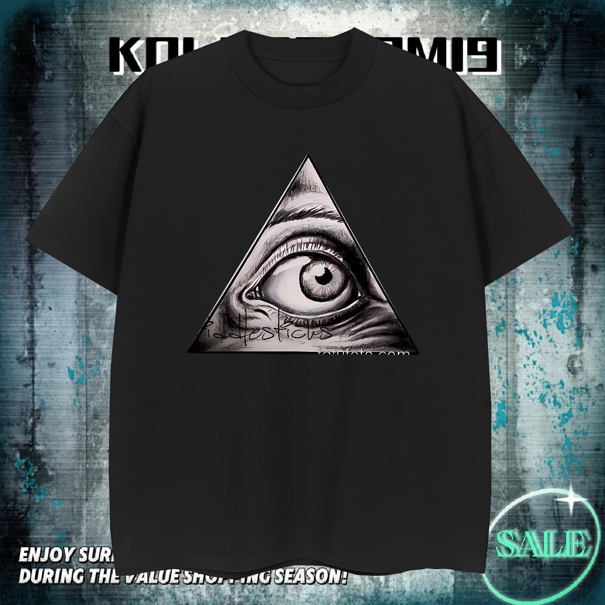 Soft T Shirts Men 100% Cotton 230g eye of the devil Summer Casual DIY Anime Breathable Short Sleeve Men Tshirts Wholesale Tops Tees