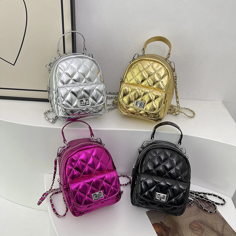 Female Fashion Lady Mini Backpack PU Material College Trendy Cute Travel Bag 240824