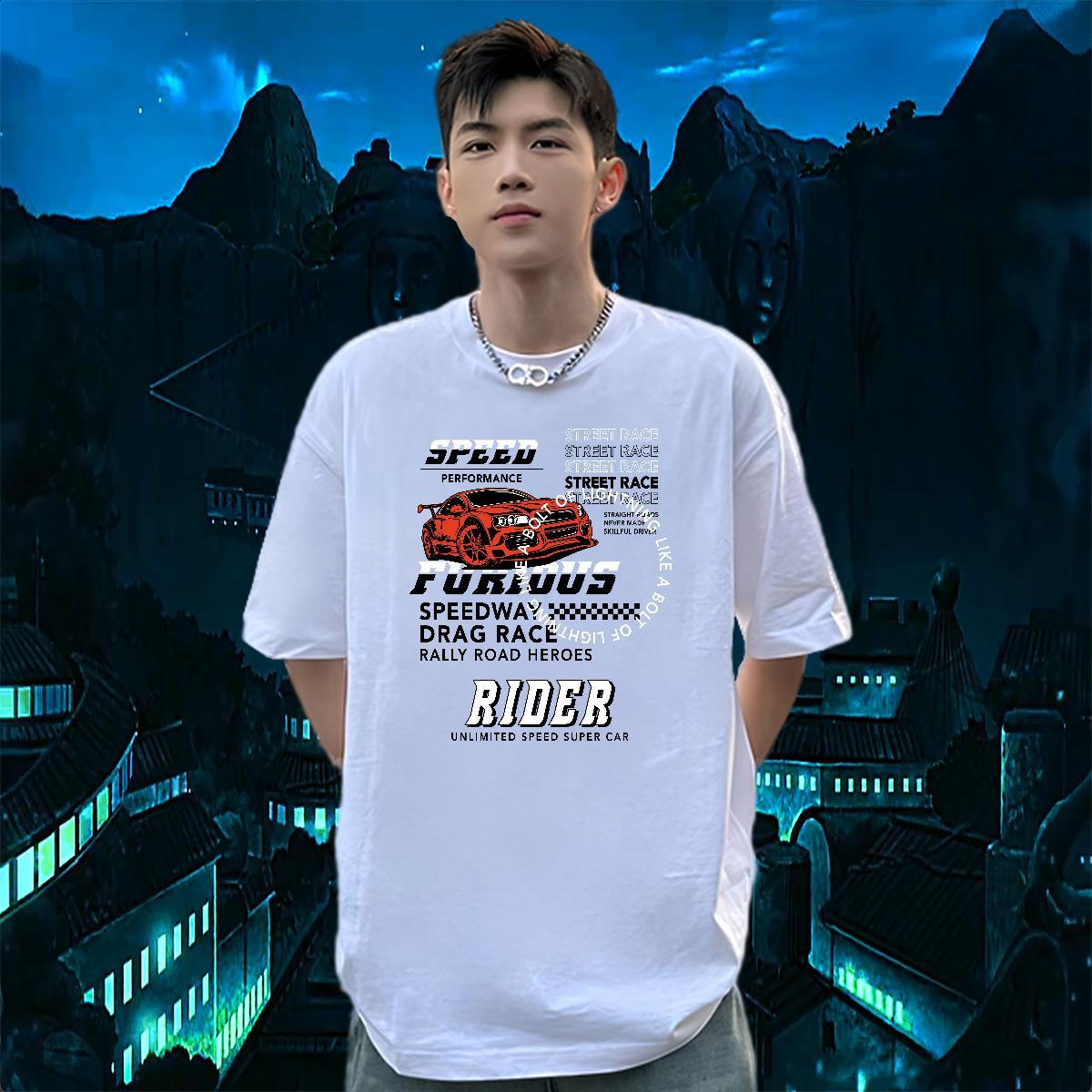 High Quality T Shirt For Man 230g Cotton letter Hip Hop Street Custom Print Plus Size Breathable Crew Neck Mens Tshirts Factory Direct Wear